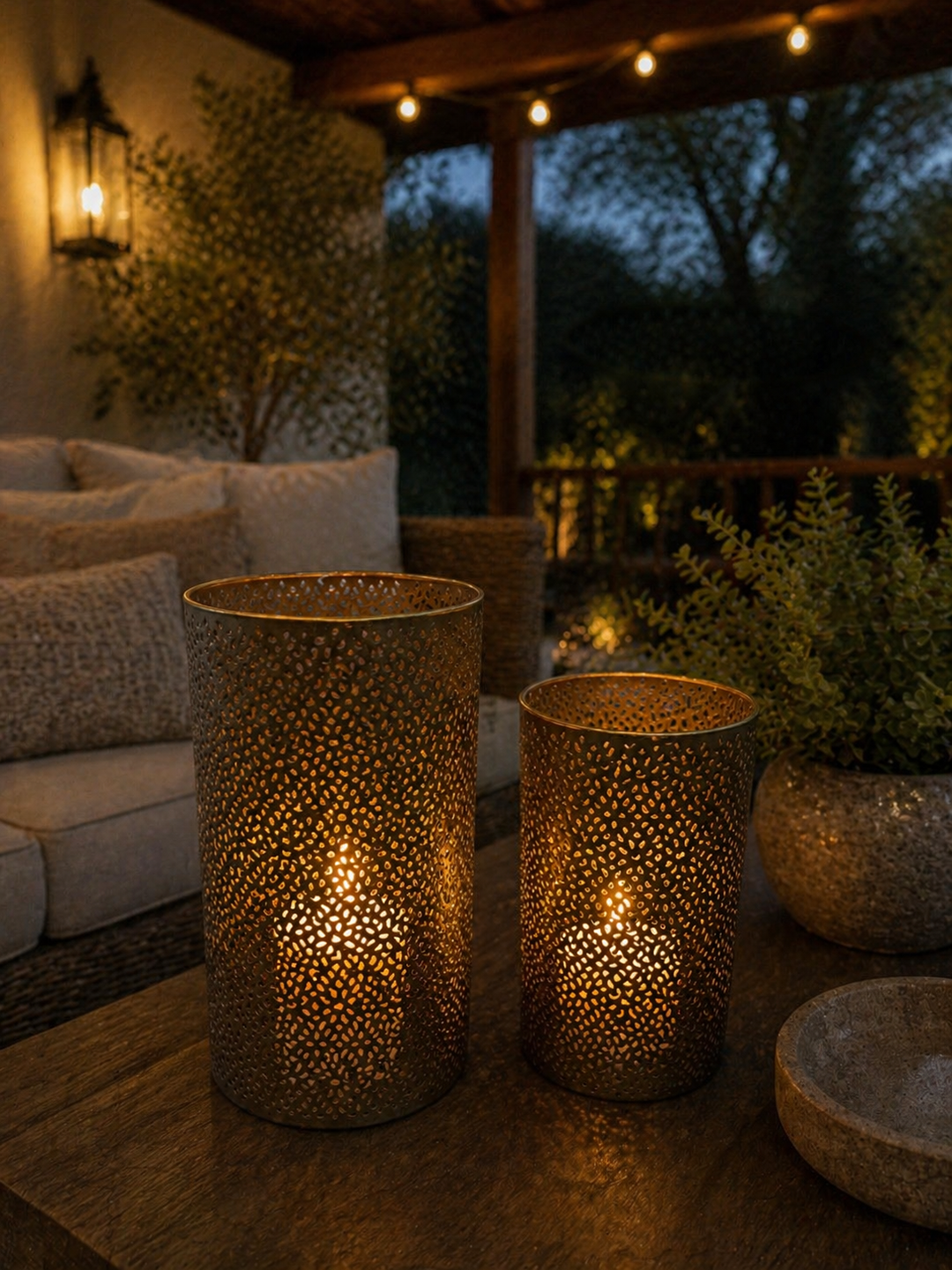 Golden Glow Pierced Lantern