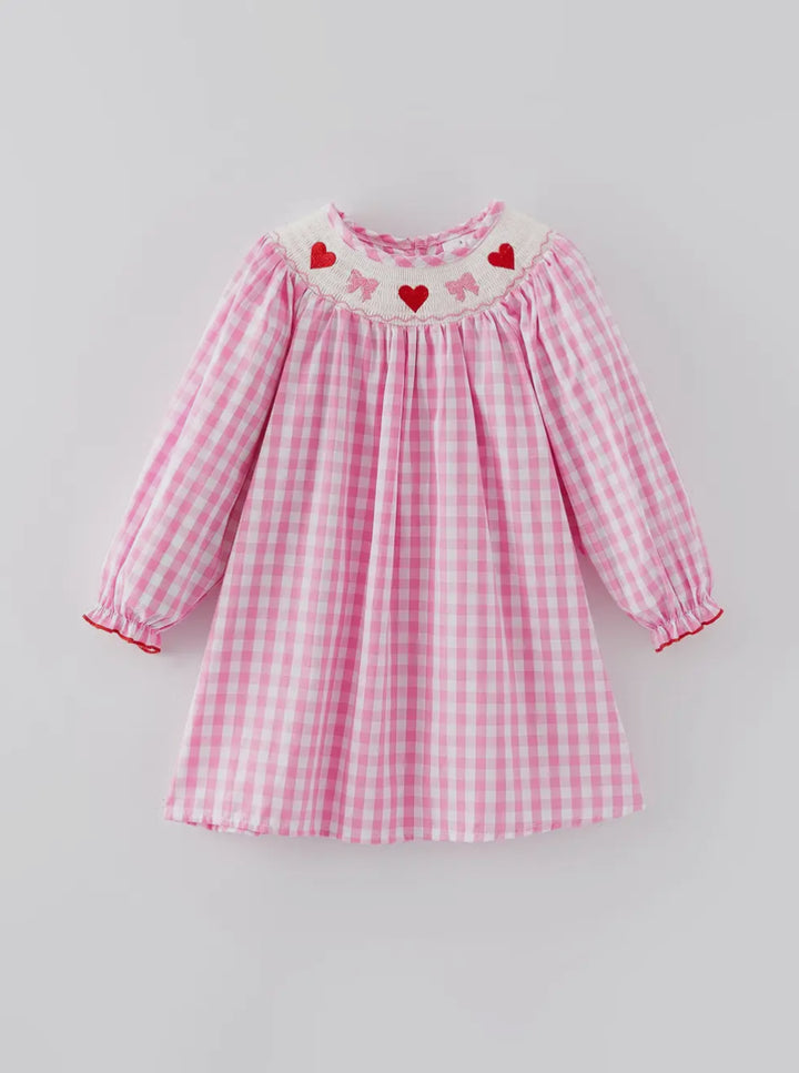 Sweetheart Gingham Smocked Dress