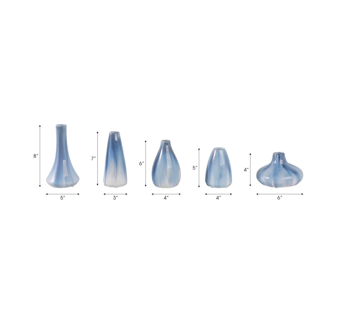 Blue Mist Art Glass Vase Collection