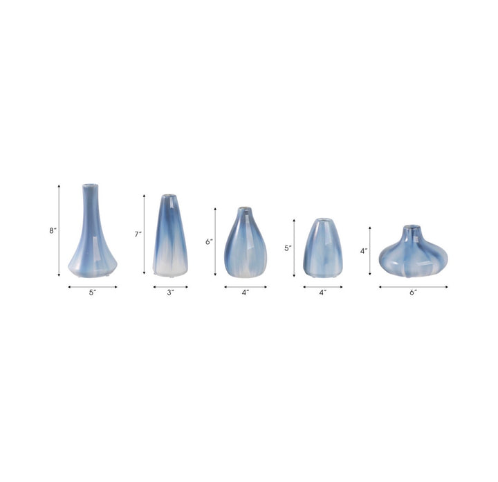 Blue Mist Art Glass Vase Collection
