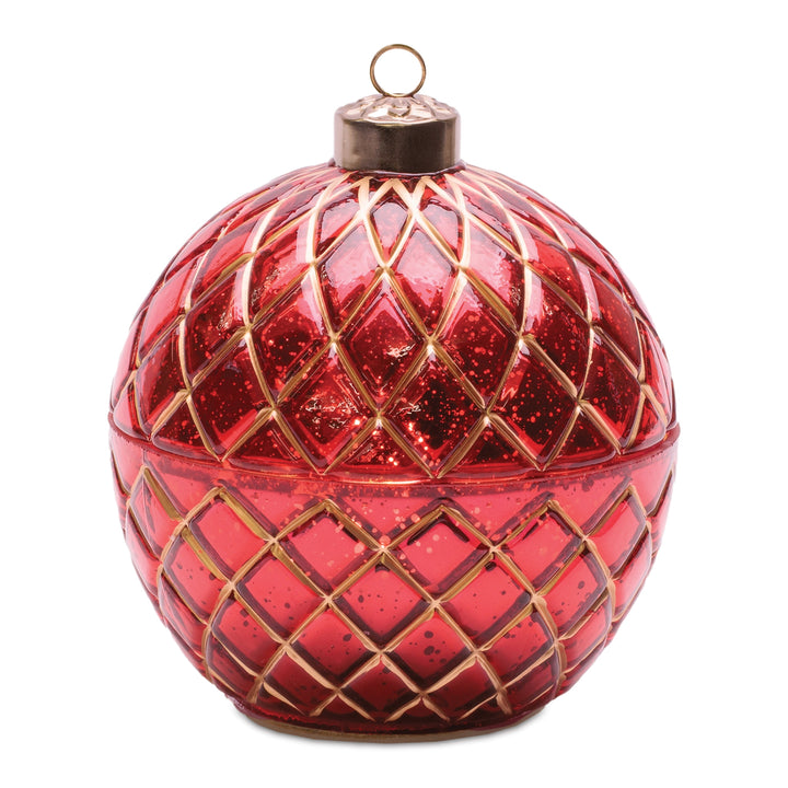 Red & Green Glow LED Glass Candle Ornament