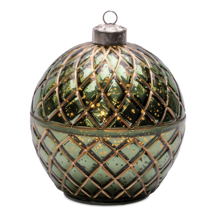 Red & Green Glow LED Glass Candle Ornament