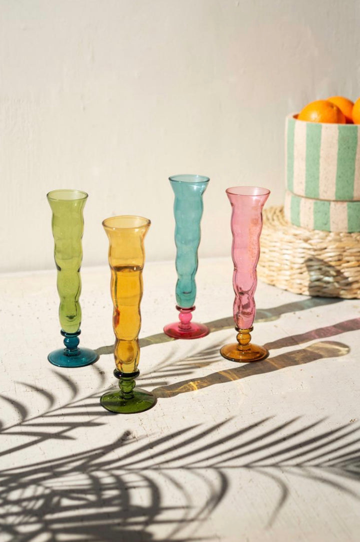 Color Pop Stem Champagne Flutes
