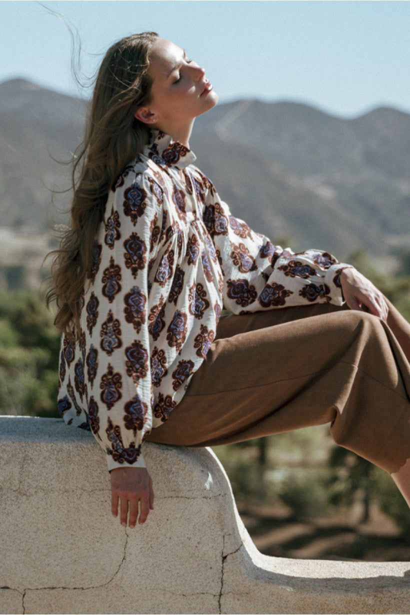 Sienna Scallop Wide-Leg Trousers