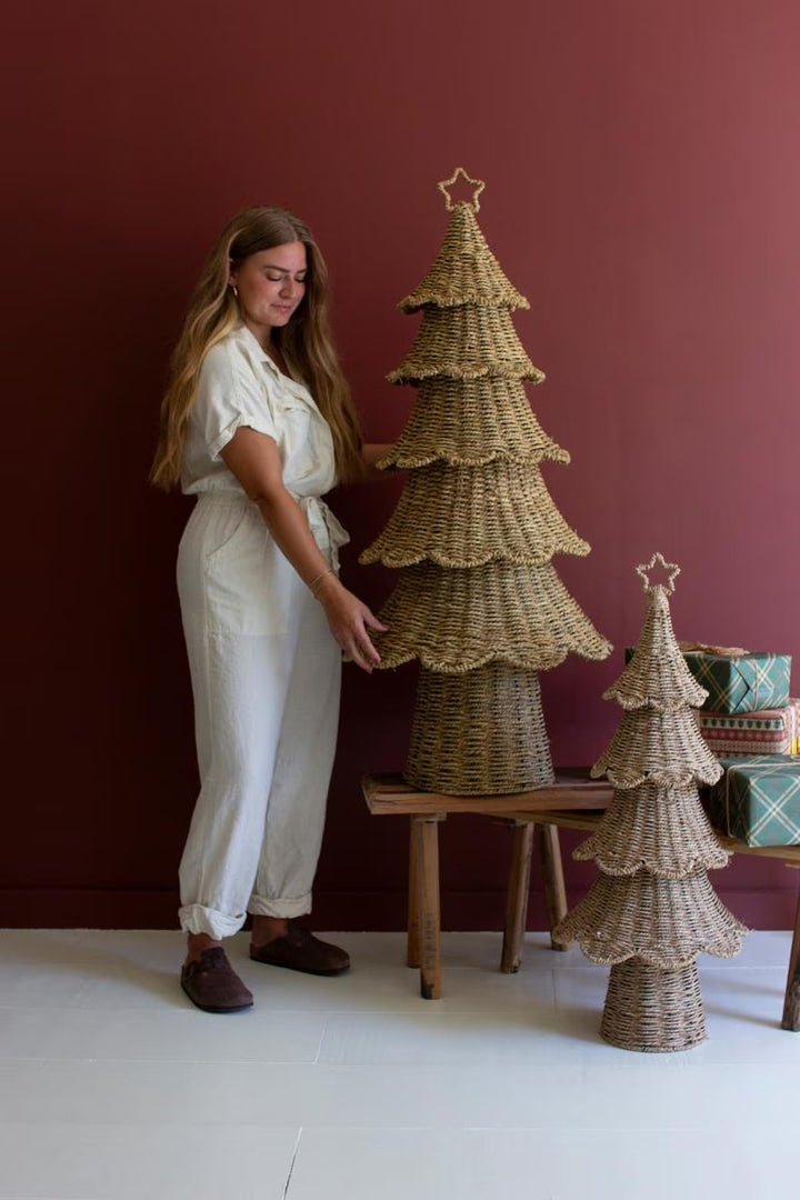 Woven Willow Tiered Christmas Trees