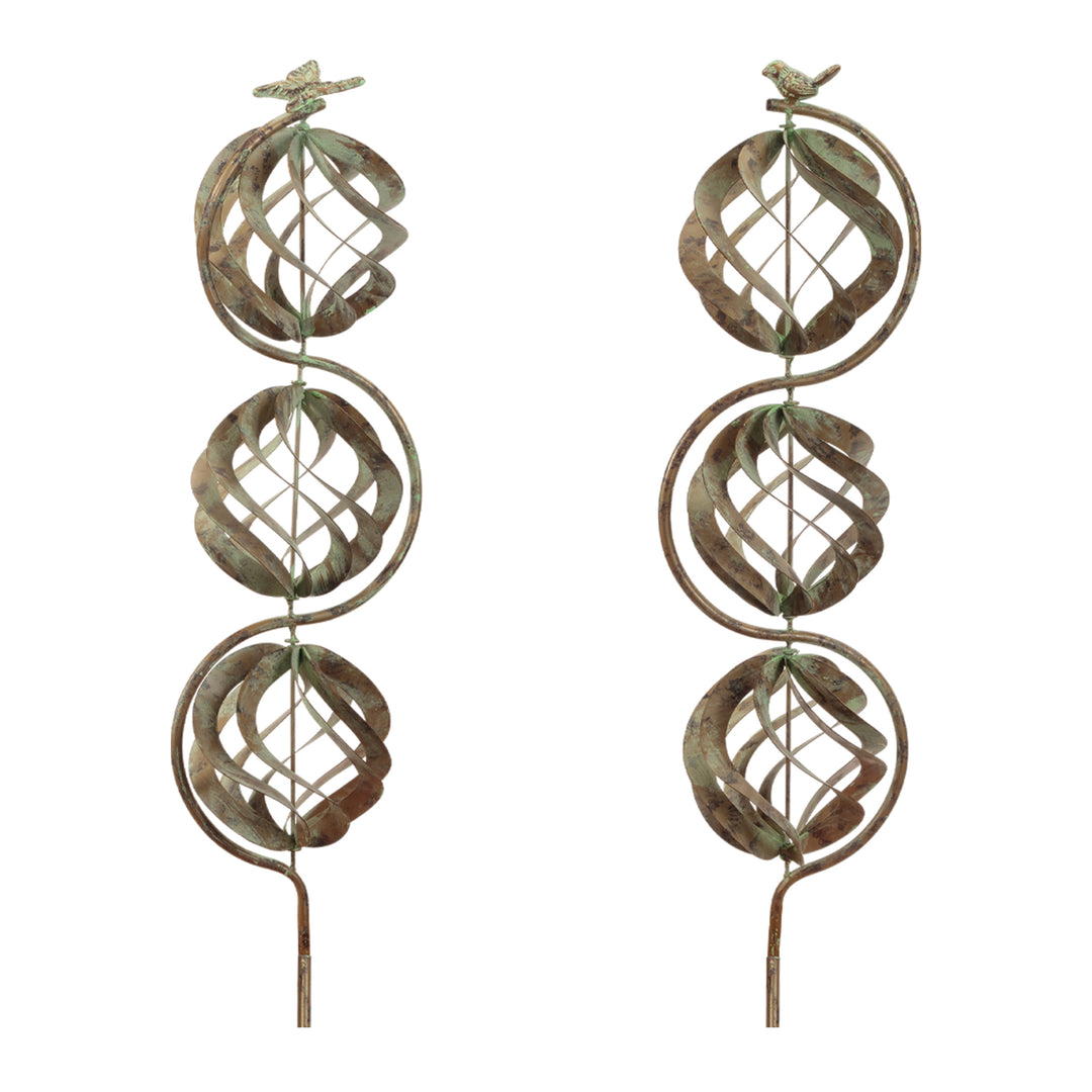 Triple Orb Garden Spinner Stake