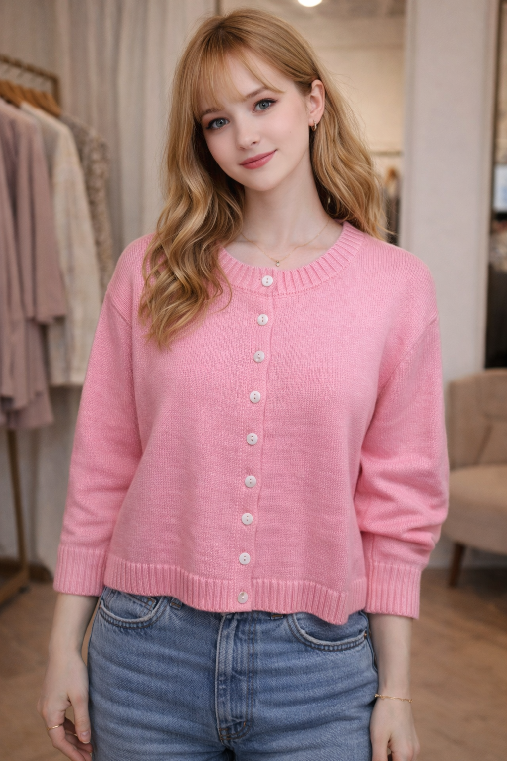 Blush Button Luxe Cardigan
