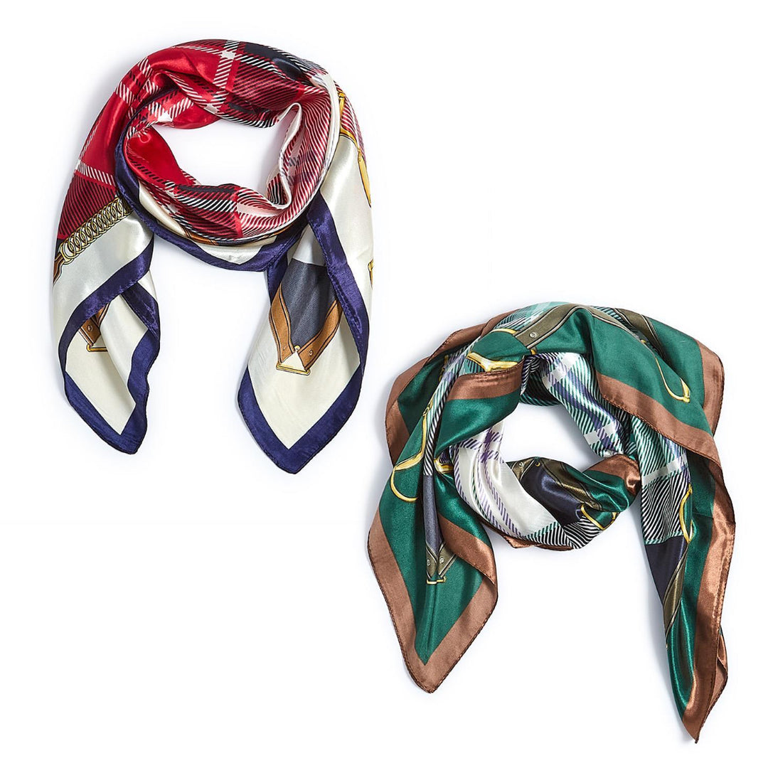 Equestrian Plaid Silky Scarf