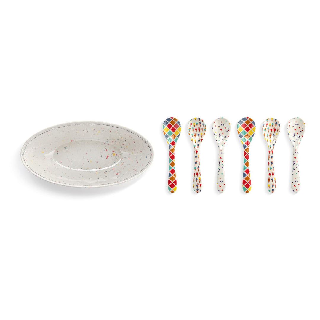 Confetti Celebration Melamine Ice Cream Bowl Set