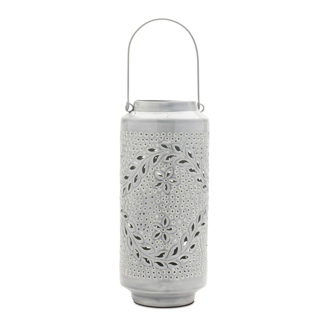 Ivory Bloom Cutout Lantern