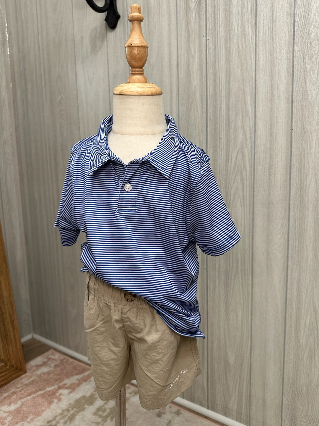 Navy & Light Blue Stripe Polo
