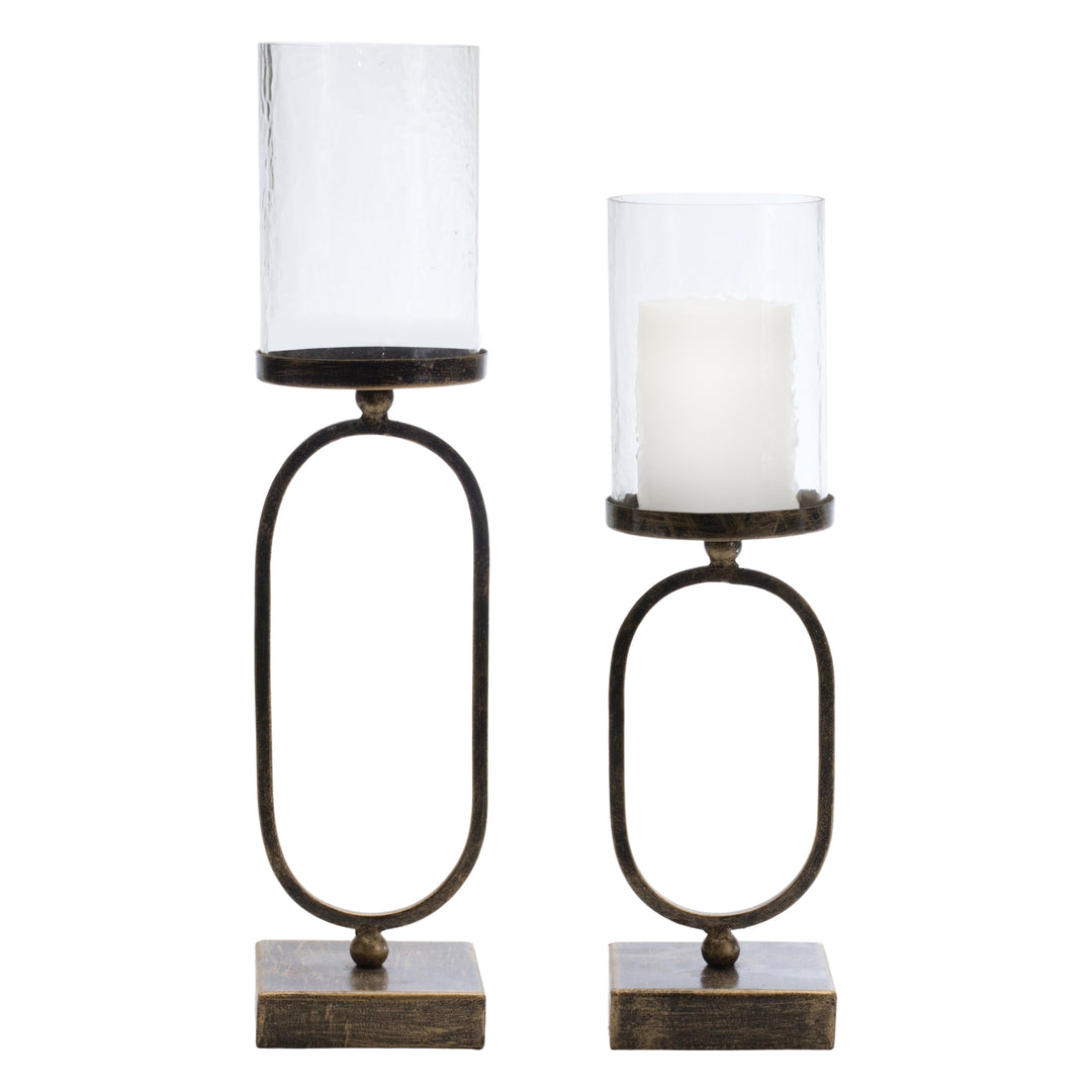 Modern Arch Glass Candle Holder Set