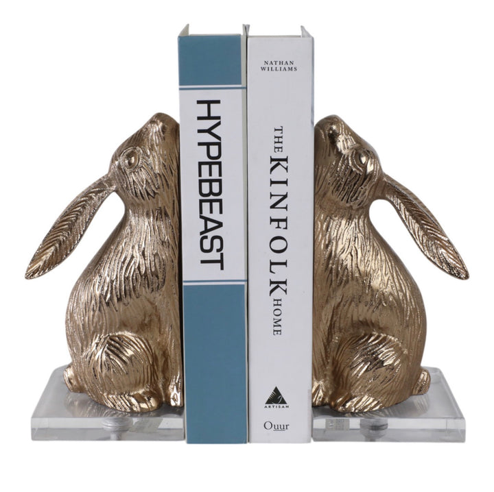 Gilded Hare Bookends (Set of 2)