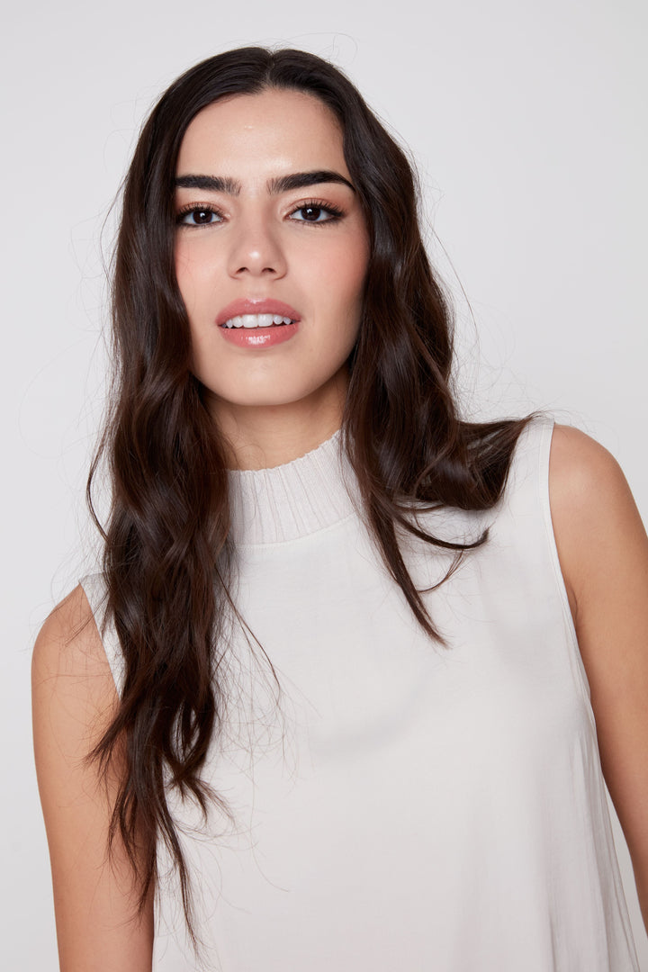 Ivory Ease Mock Neck Blouse