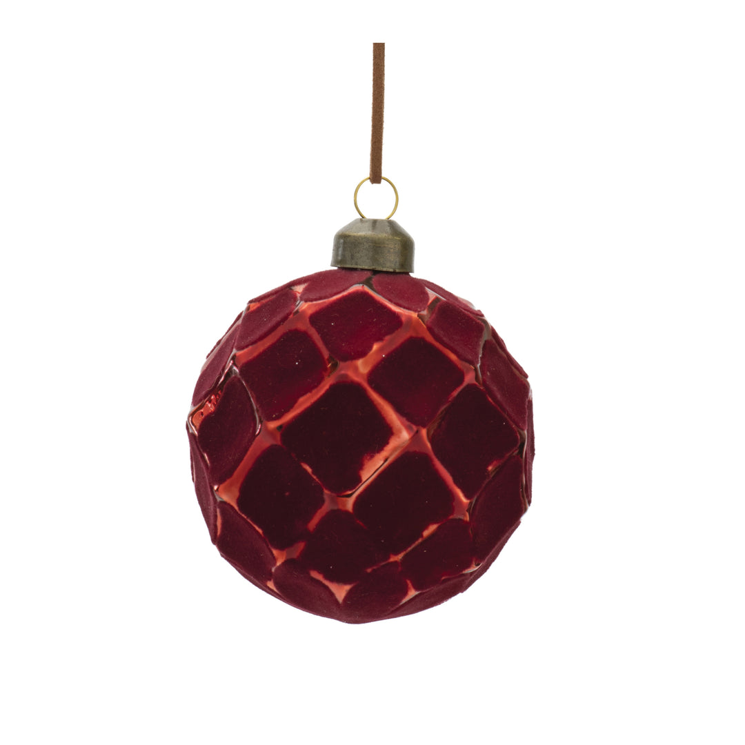 Cranberry Textured Glass Ornament