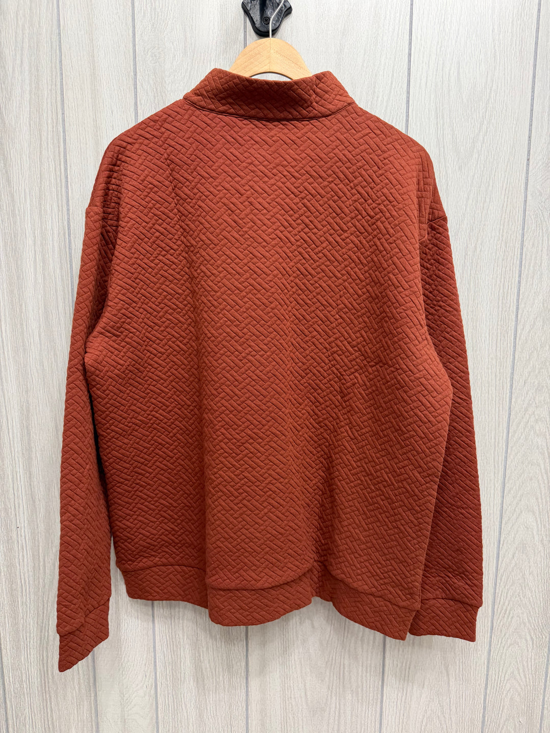 Herringbone Stitch Quarter Zip - Rust