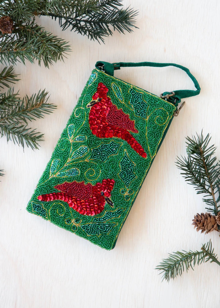 Christmas Cardinal Beaded Club Bag