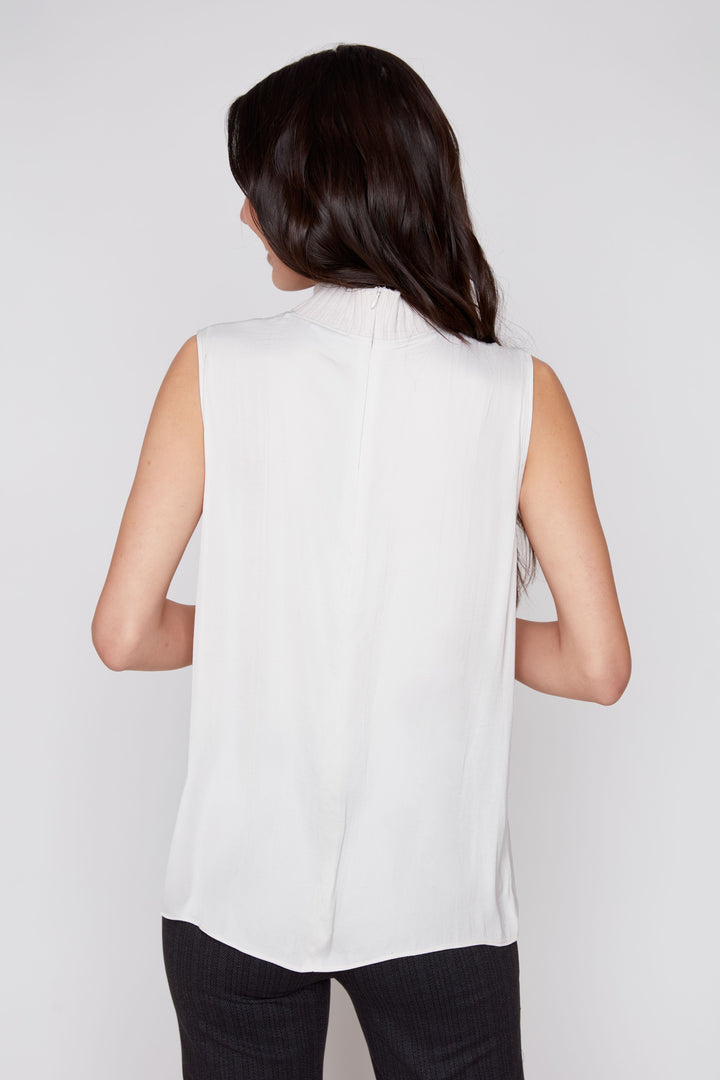Ivory Ease Mock Neck Blouse
