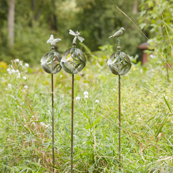 Whimsical Garden Spinner Stakes