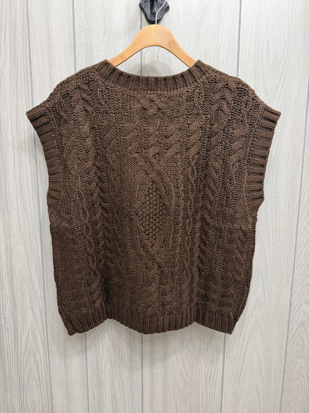 Chocolate Chunky Cable Knit Sweater Vest