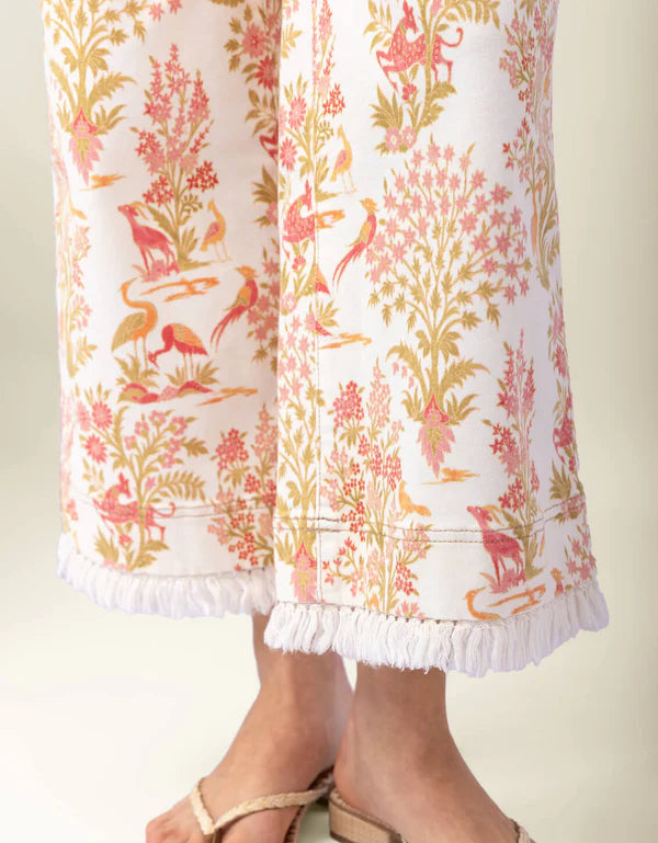 Pritchard Wide Leg Fringe Pull-On Jean – Castillo Toile Cream