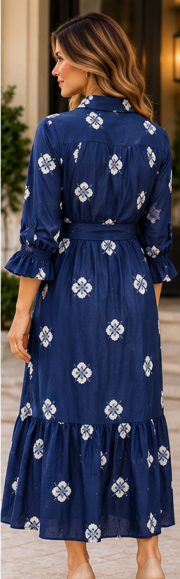 The Camille Embroidered Floral Midi Dress