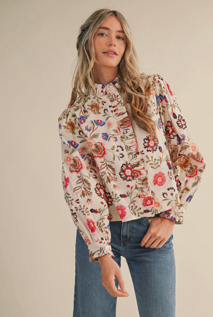Heirloom Garden Ruffle Blouse