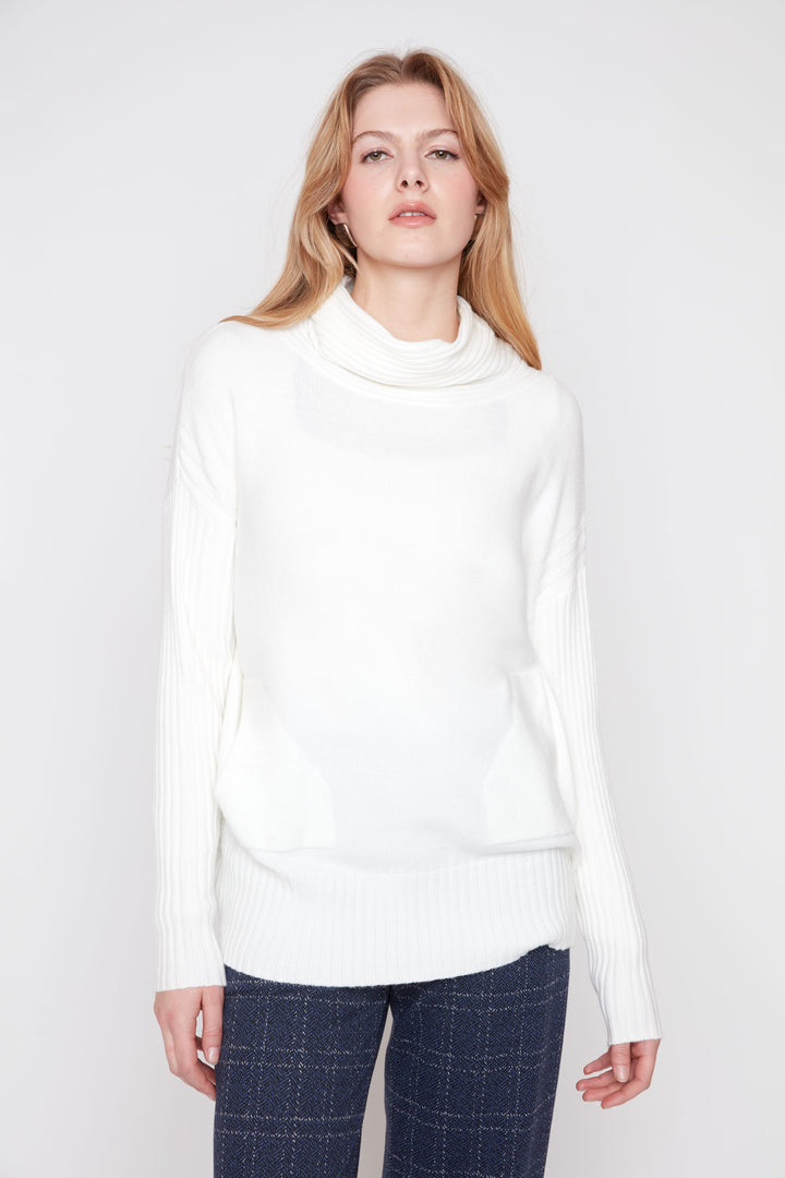 The Bellamy Cowl Neck Sweater – Ivory