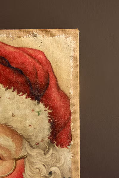 Old Saint Nick Burlap Wall Art