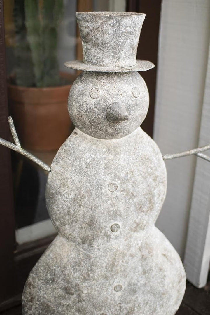 Frosted Iron Snowman – 40” Tall