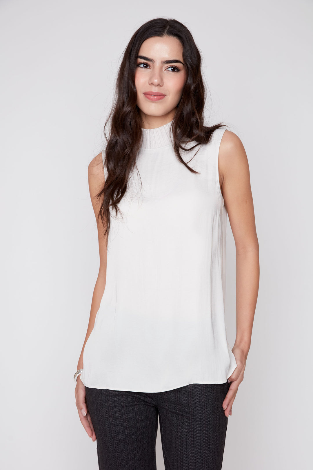 Ivory Ease Mock Neck Blouse
