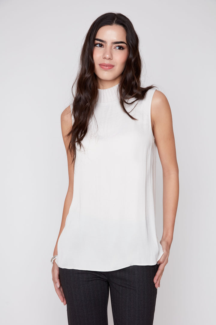 Ivory Ease Mock Neck Blouse