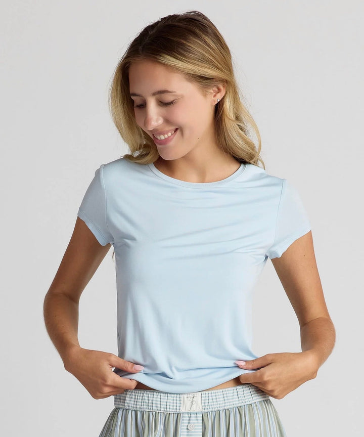 Basic Crew Tee in Sky