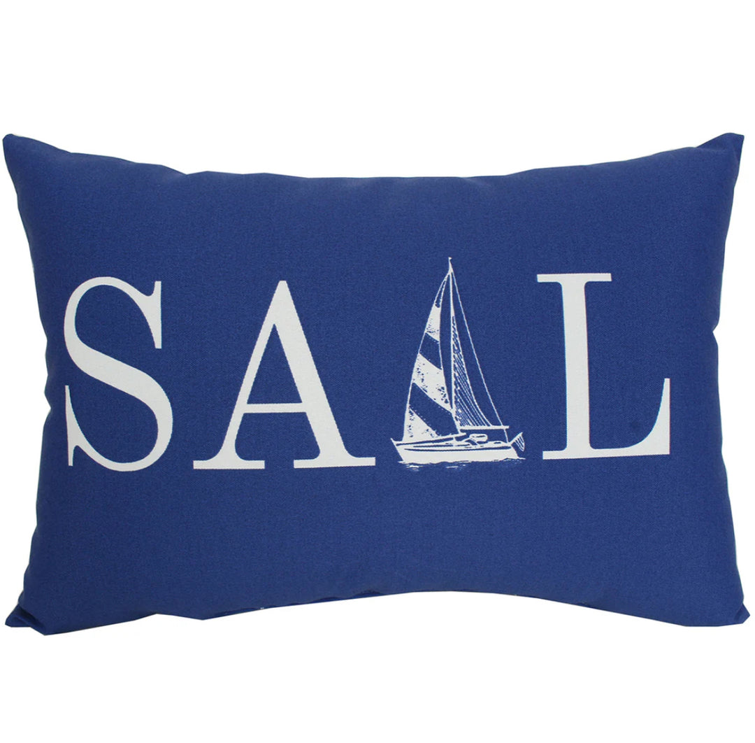 Sailboat “SAIL” Outdoor Pillow