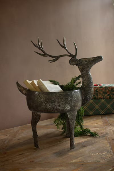 Woodland Stag Metal Planter