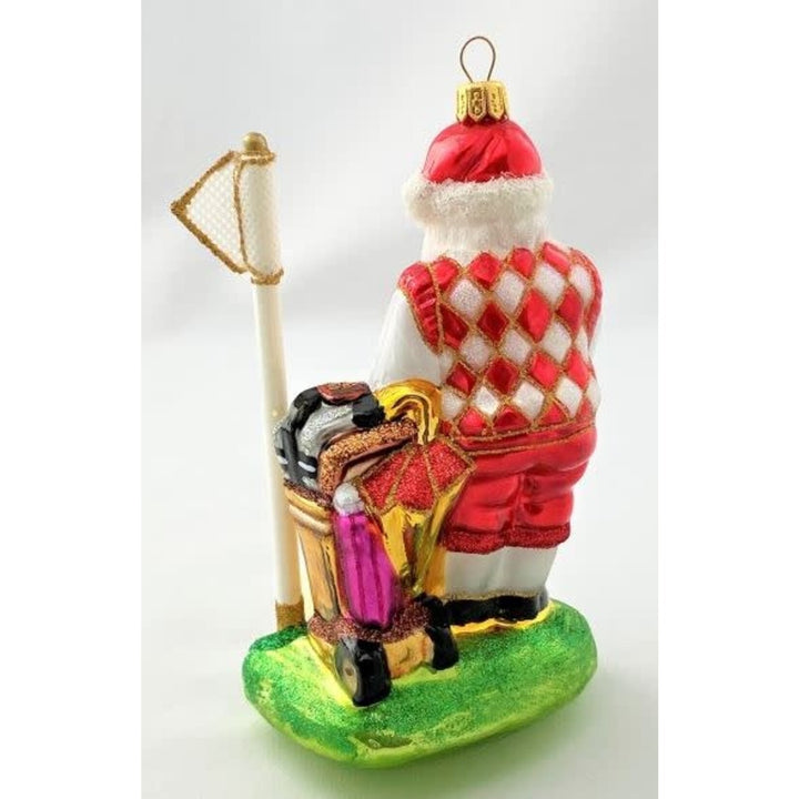 Huras Family: Santa Making the Putt Glass Ornament