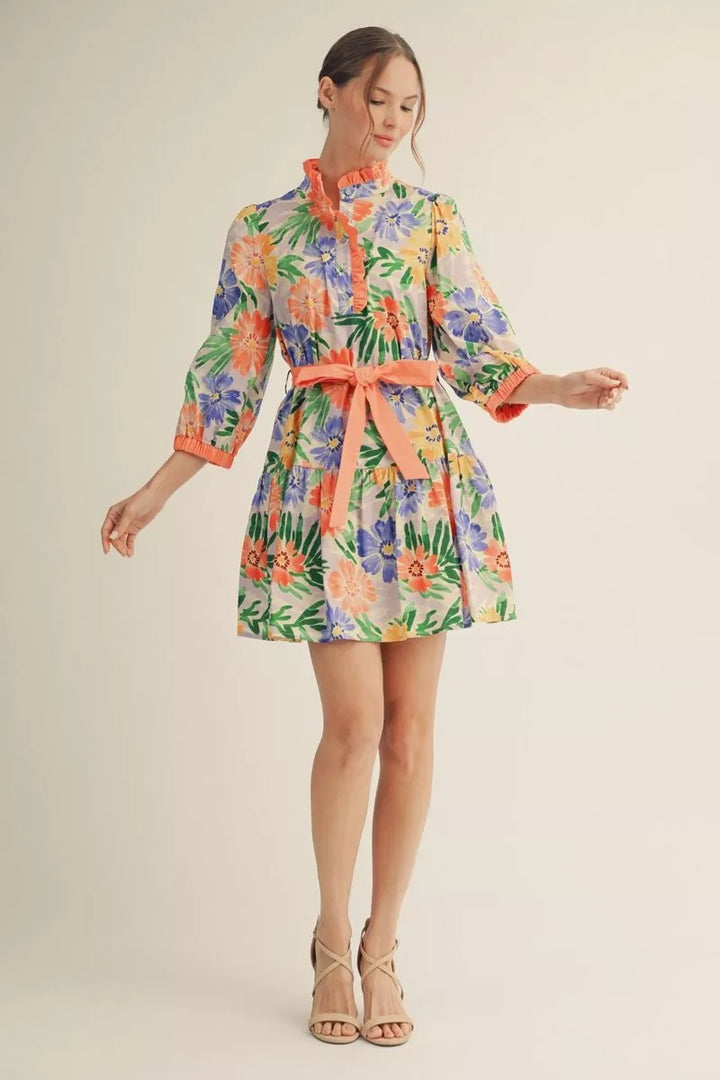 Garden Party Ruffle Tie Dress