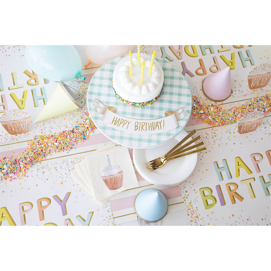 Happy Birthday Sprinkles Paper Placemat Pad