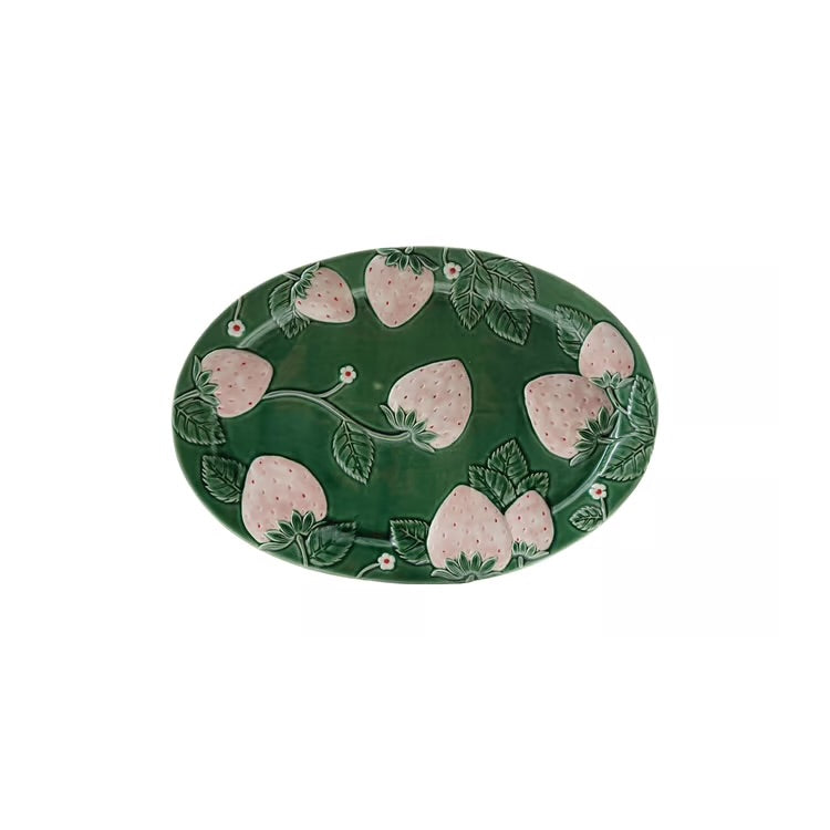 Strawberry Garden Embossed Platter