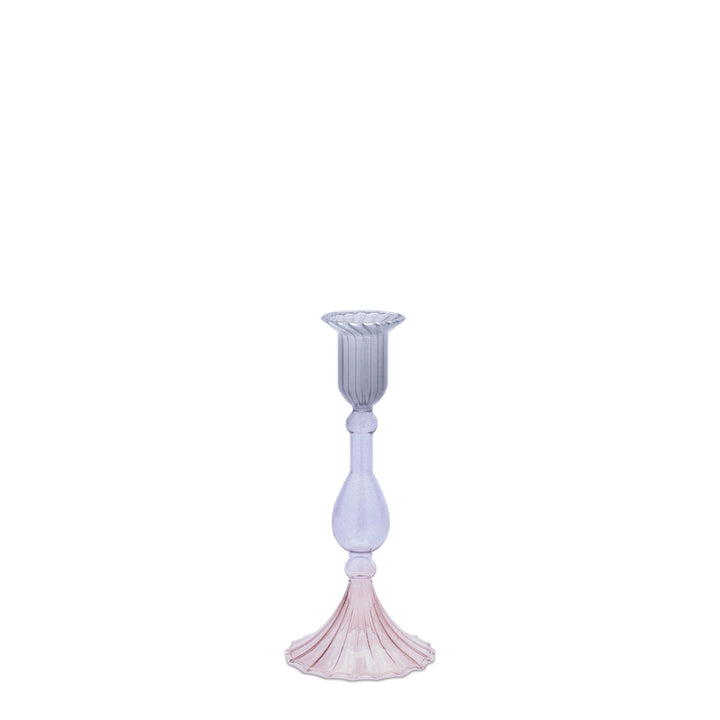 Pastel Prism Glass Candle Holder Set