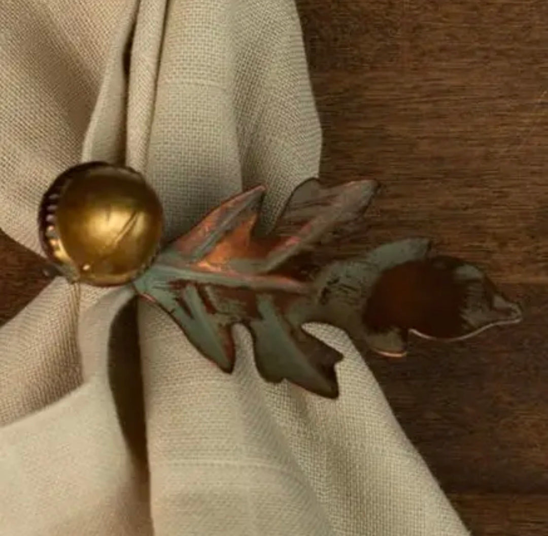 Gilded Acorn Napkin Ring