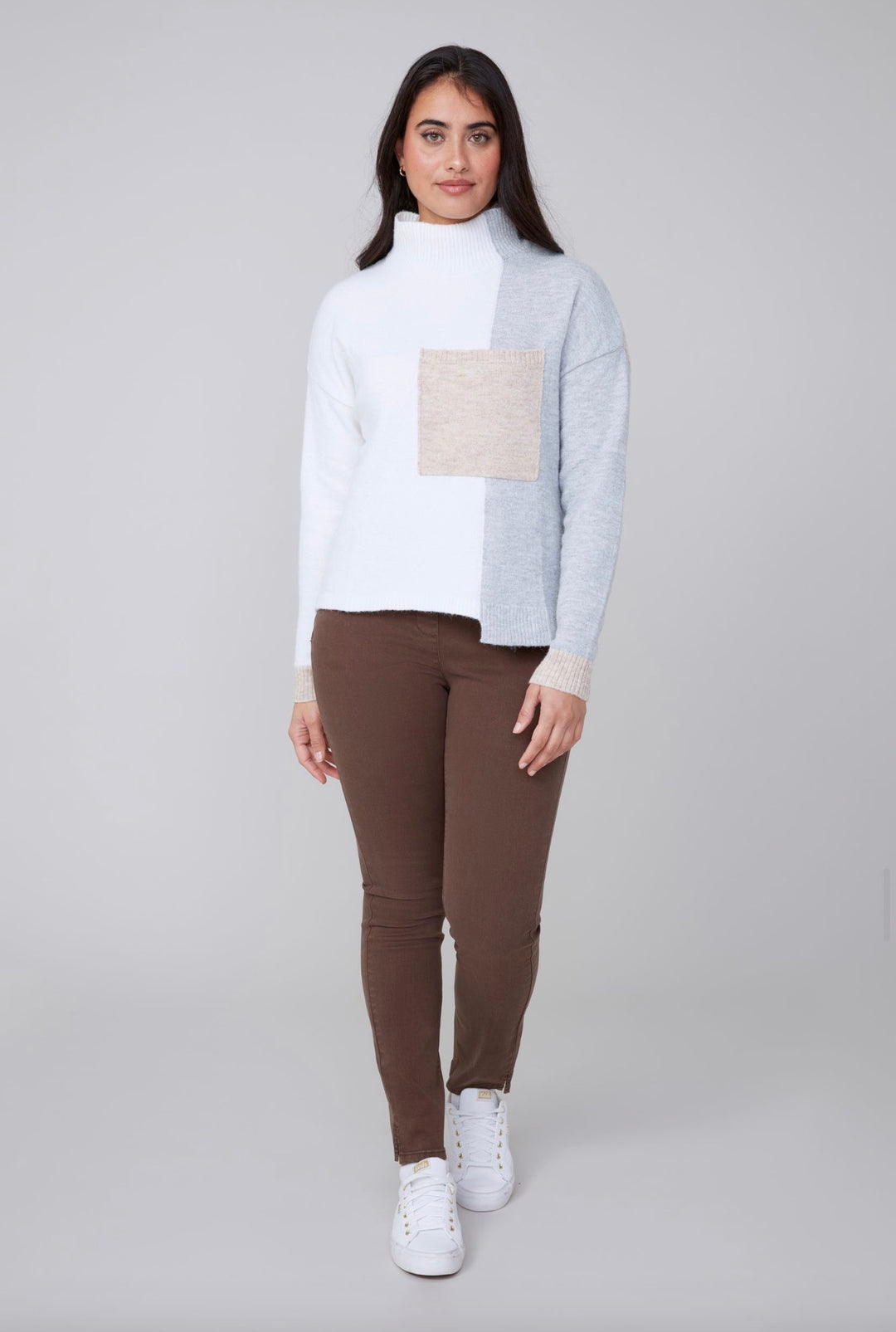 Aspen Colorblock Turtleneck Sweater