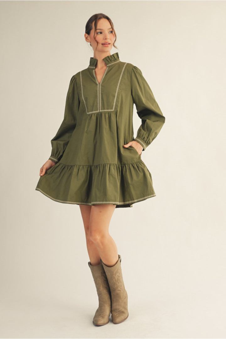 Prairie Ruffle Poplin Dress – Olive Grove