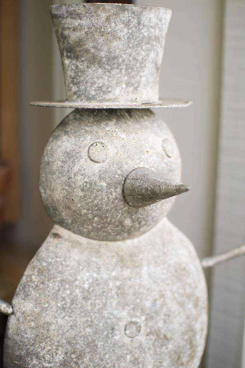Frosted Iron Snowman – 40” Tall