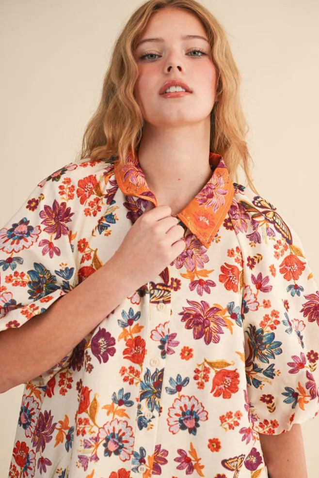 Painted Harvest Floral Dress