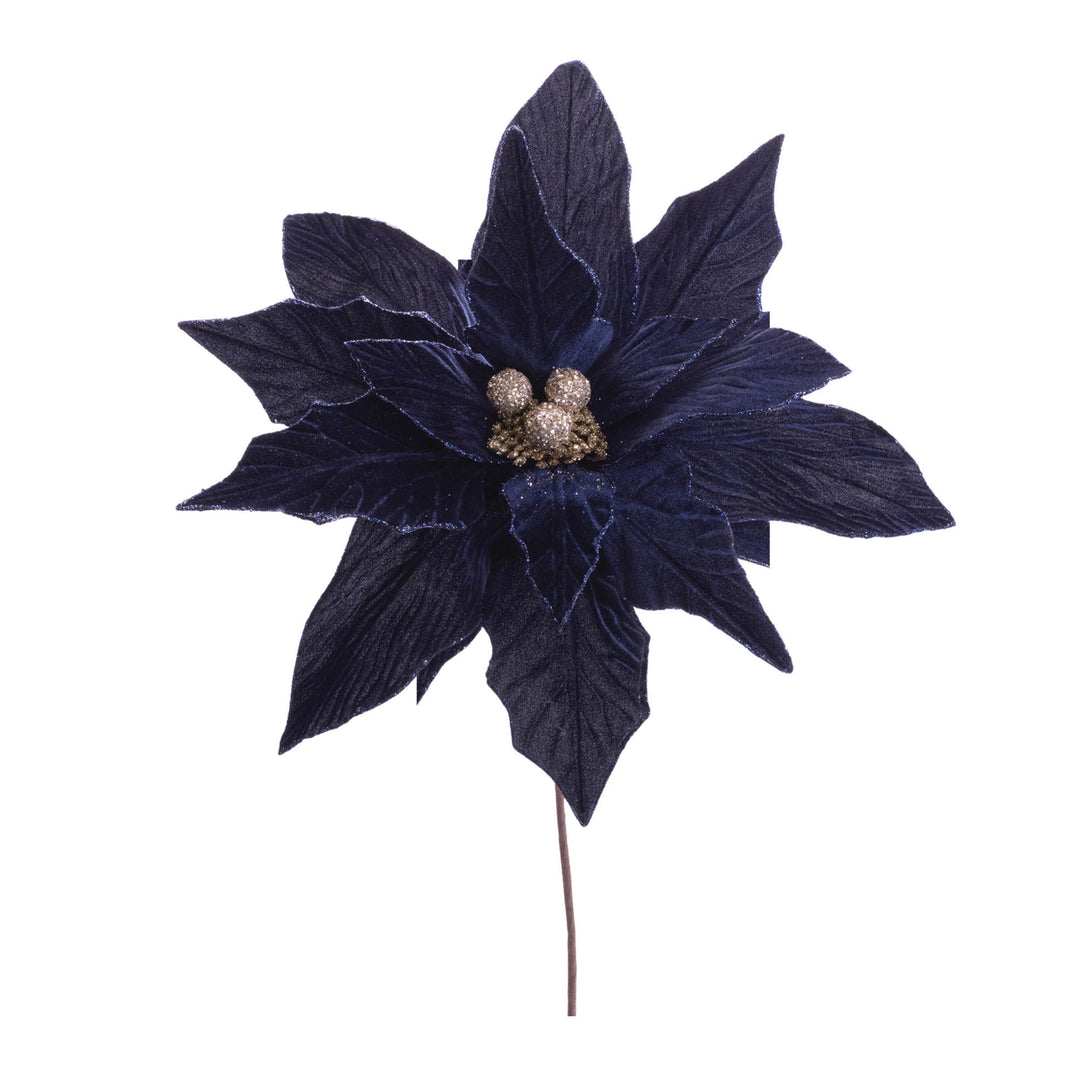 Midnight Velvet Poinsettia Stem – 27.5”