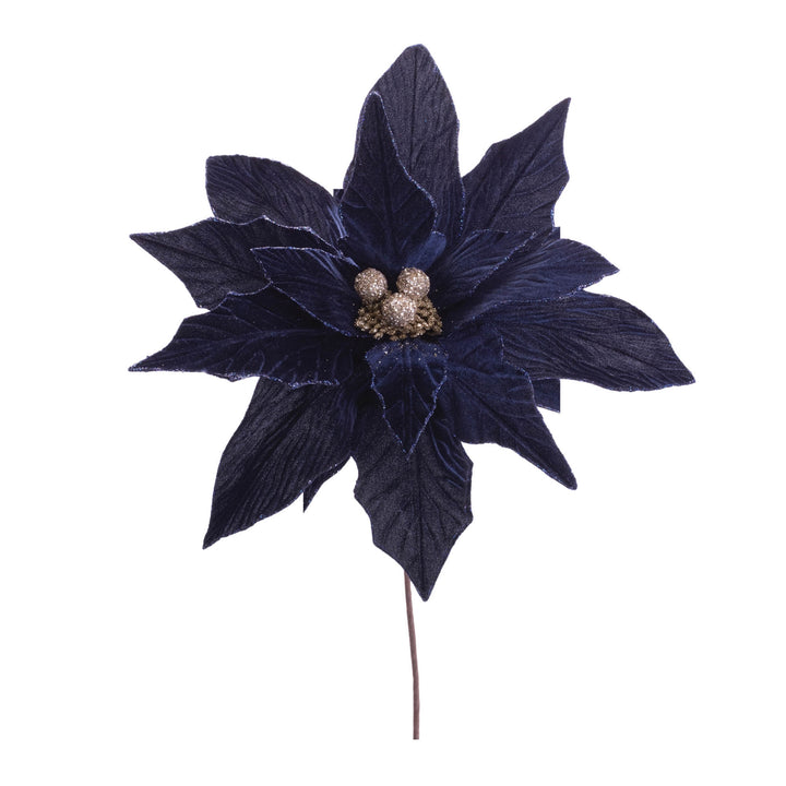 Midnight Velvet Poinsettia Stem – 27.5”