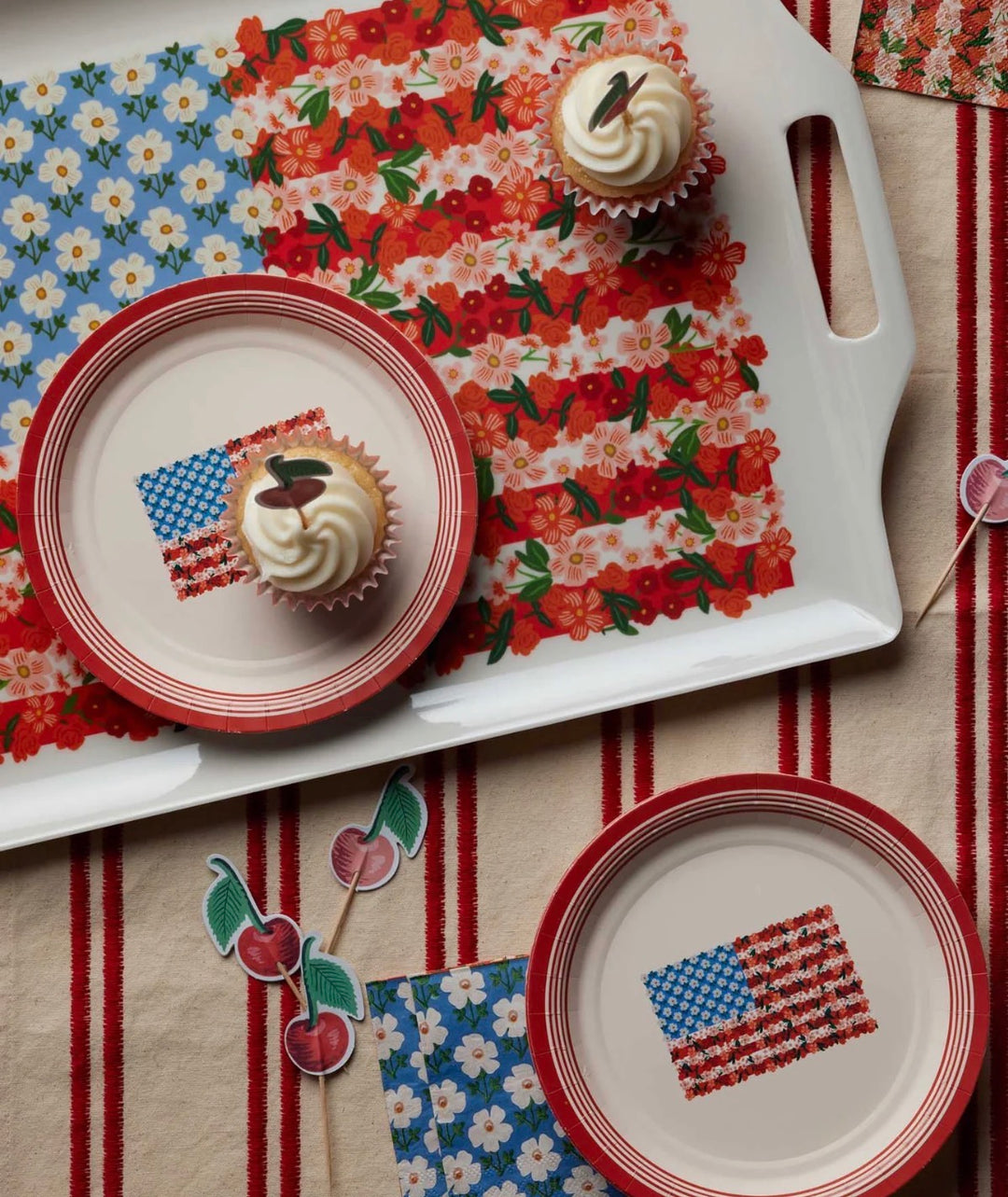 Floral Americana Melamine Serving Tray