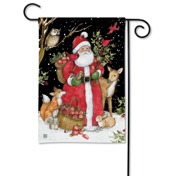 Santa’s Woodland Christmas Garden Flag