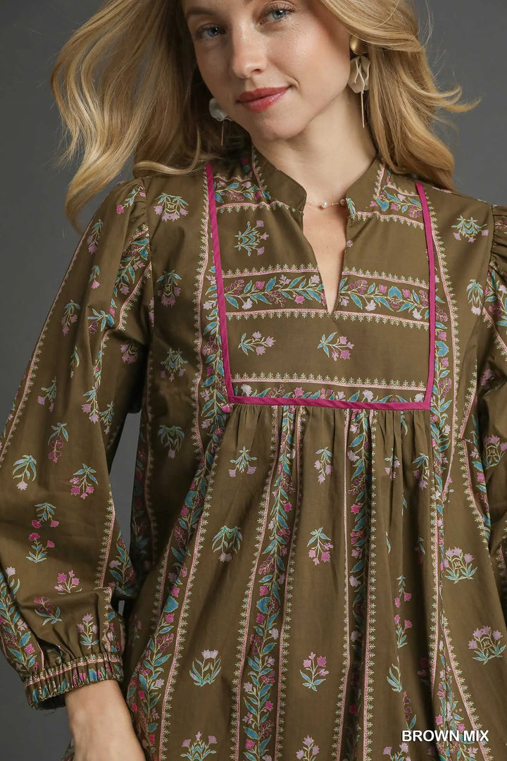 Autumn Blooms Babydoll Dress